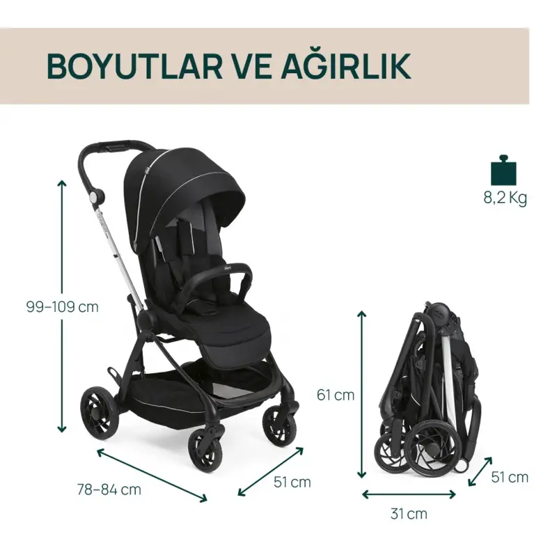 Chicco One4Ever Lounge Travel Sistem Bebek Arabası Black Beauty
