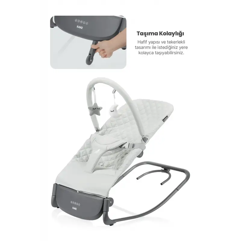 Kanz Robin Elektrikli Pilli Ana Kucağı Cool Grey