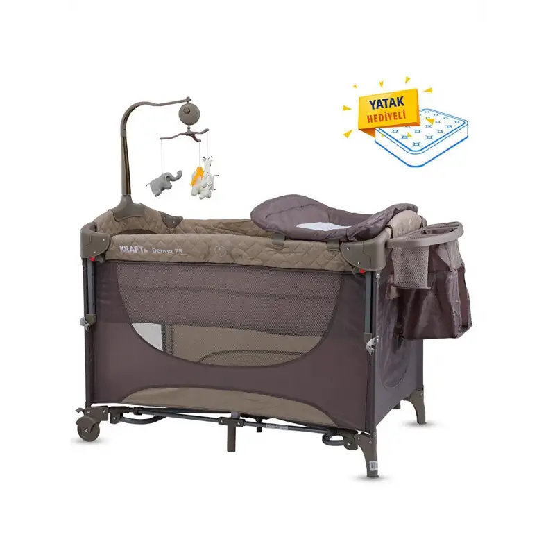 Kraft Denver Pr Anne Yanı Oyun Parkı Yatak Hediyeli 63x105 cm Beige