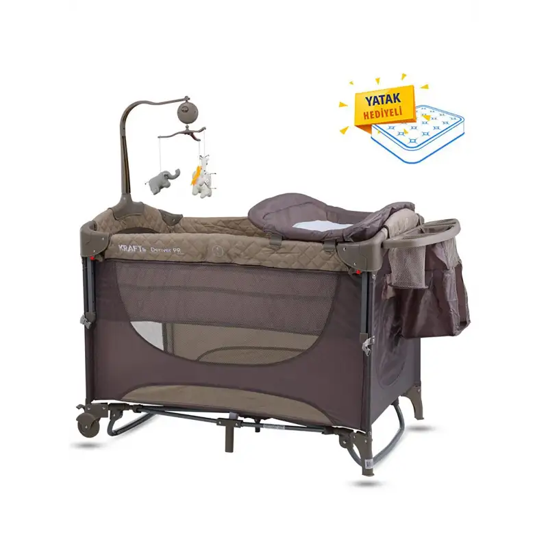 Kraft Denver Pr Anne Yanı Oyun Parkı Yatak Hediyeli 63x105 cm Beige