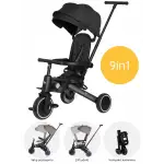 Merkür Bebe 9in1 Hawk Üç Tekerlekli Bebek ve Çocuk Bisikleti Siyah