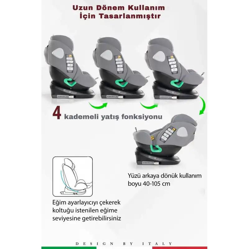 Prego Q9004 Tronfix I-Size Oto Koltuğu 0-36 Kg Gri