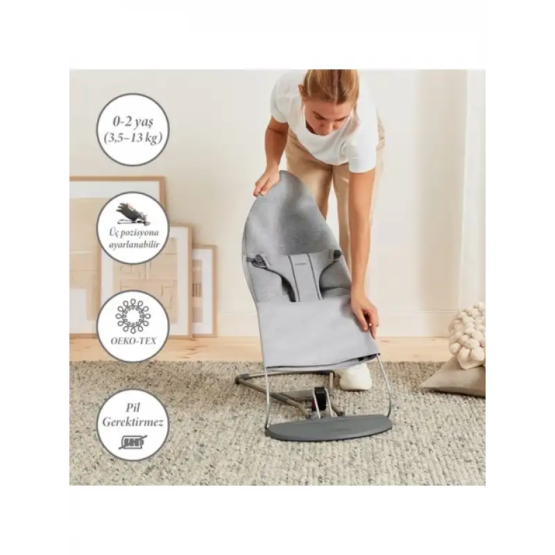 BabyBjörn Balance Bliss Ana Kucağı Cotton 3D Jersey Light Grey