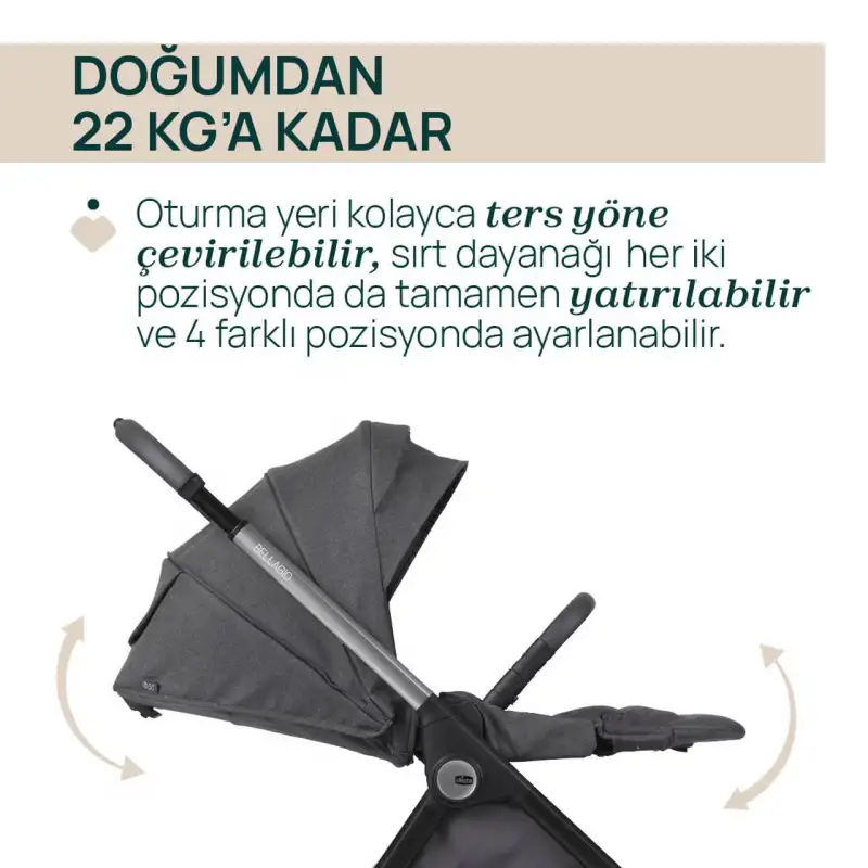 Chicco Bellagio Bebek Arabası Black Satin
