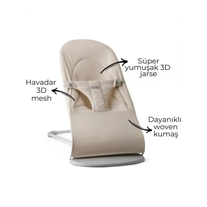 Babybjörn Balance Soft Ana Kucağı Woven Cotton Jersey Tri Fabric Light Beige