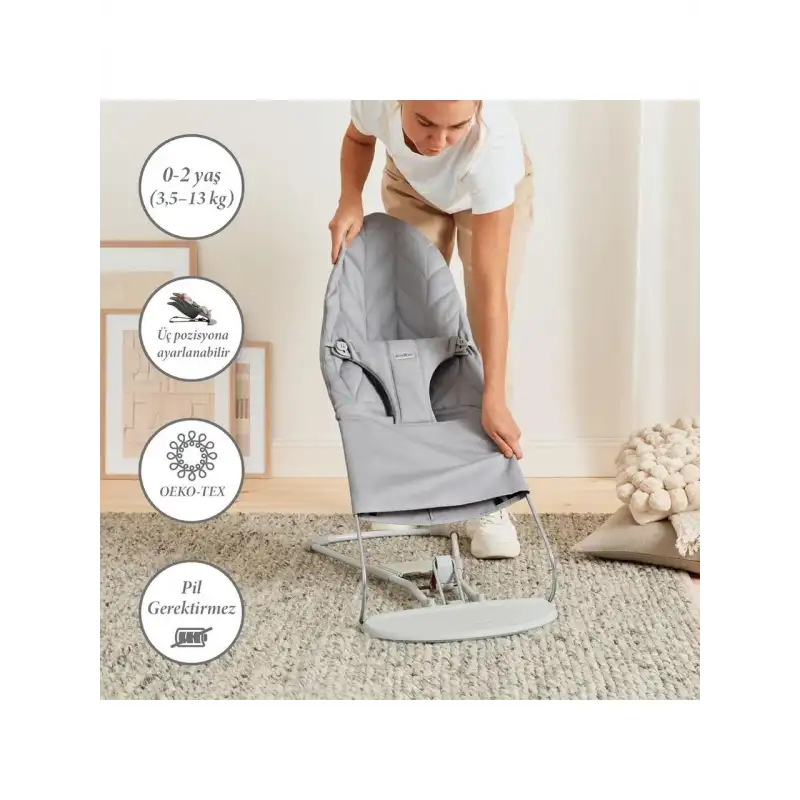 Babybjörn Bliss Ana Kucağı Petal Cotton Oyuncaklı Grey