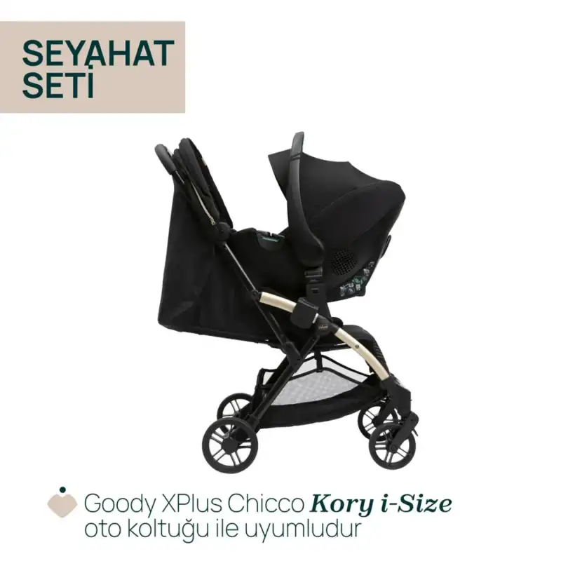 Chicco Goody Xplus Otomatik Katlanır Suya Dayanıklı Kabin Bebek Arabası Pearl Grey