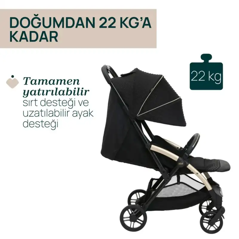 Chicco Goody Xplus Otomatik Katlanır Suya Dayanıklı Kabin Bebek Arabası Pearl Grey