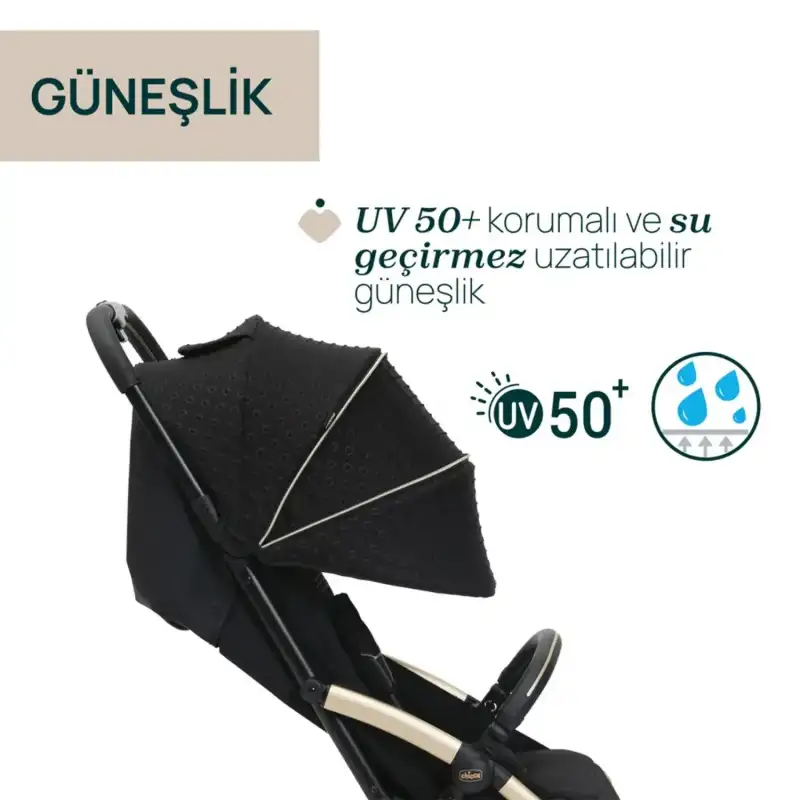 Chicco Goody Xplus Otomatik Katlanır Suya Dayanıklı Kabin Bebek Arabası Pearl Grey