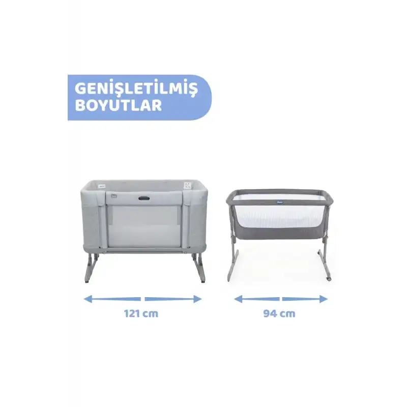 Chicco Next2Me Forever Anne Yanı Beşik Ash Grey Cross Collection