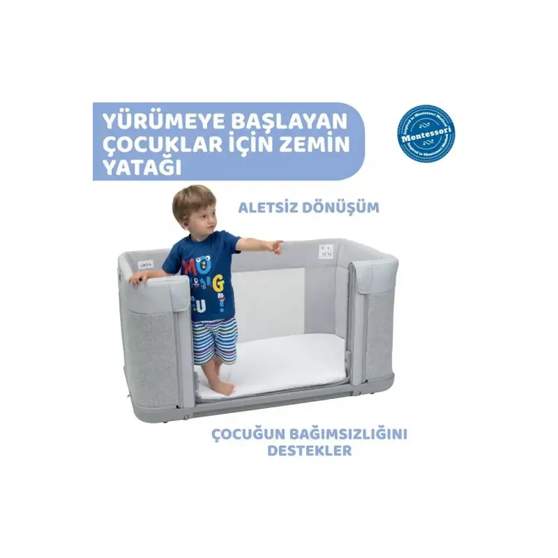 Chicco Next2Me Forever Anne Yanı Beşik Ash Grey Cross Collection