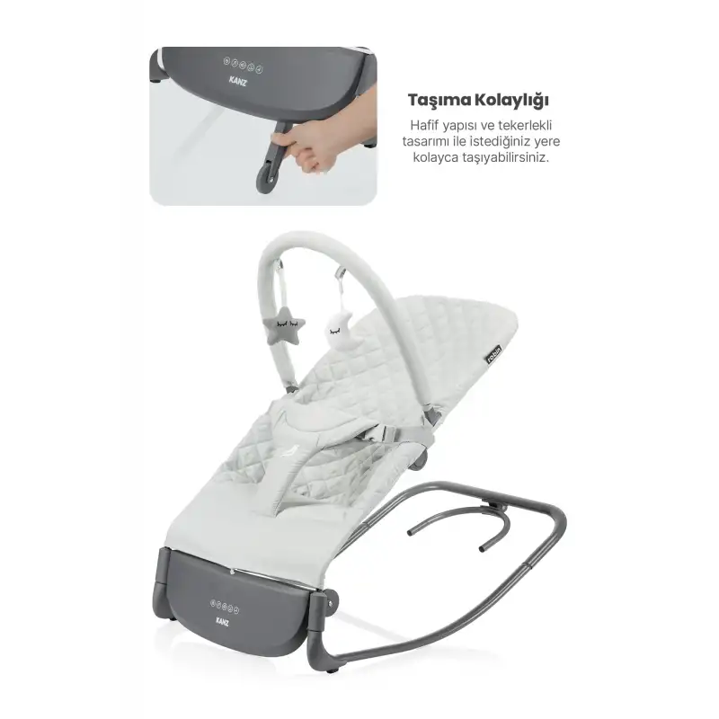 Kanz Robin Elektrikli Pilli Ana Kucağı Cool Grey