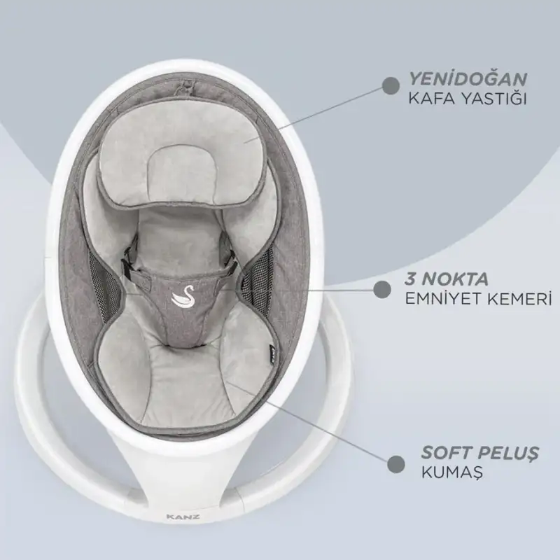 Kanz Swan Elektrikli Ana Kucağı Gri