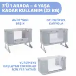 Chicco Next2Me Forever Anne Yanı Beşik Moon Grey