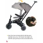Merkür Bebe 9in1 Hawk Üç Tekerlekli Bebek ve Çocuk Bisikleti Gri