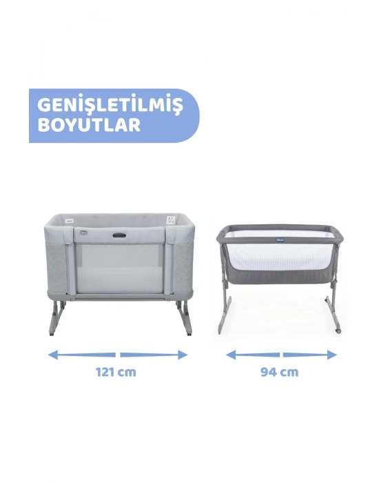 Next2me Forever Anne Yanı Beşik Ash Grey Cross Collectıon