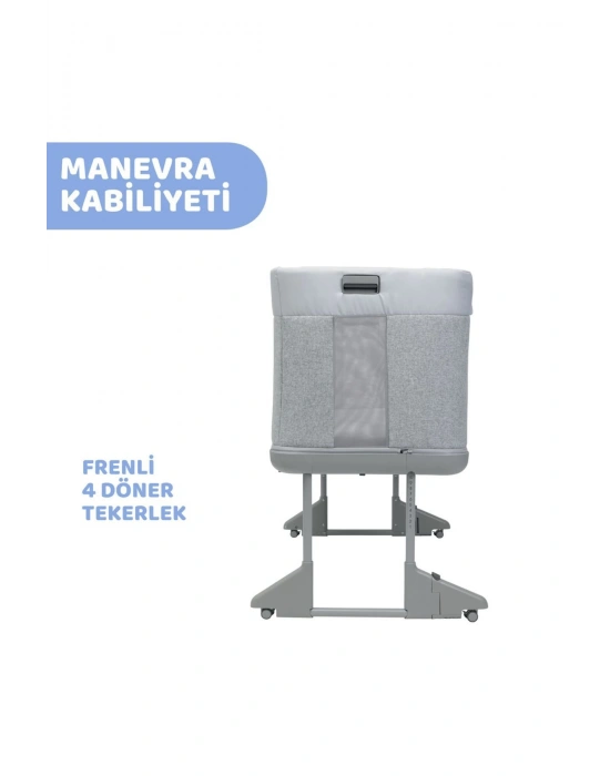 Next2me Forever Anne Yanı Beşik Ash Grey Cross Collectıon