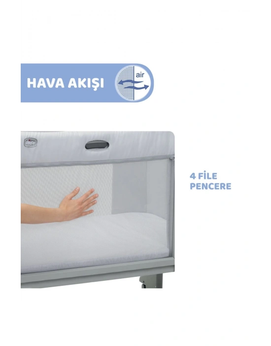 Next2me Forever Anne Yanı Beşik Ash Grey Cross Collectıon