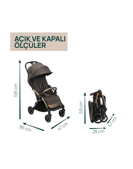 Goody Xplus Bebek Arabası Bronze Lızard Re_lux