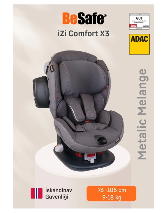Izi Comfort X3 9-18 Kg Oto Koltuğu Metallic Melange