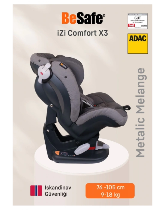 Izi Comfort X3 9-18 Kg Oto Koltuğu Metallic Melange