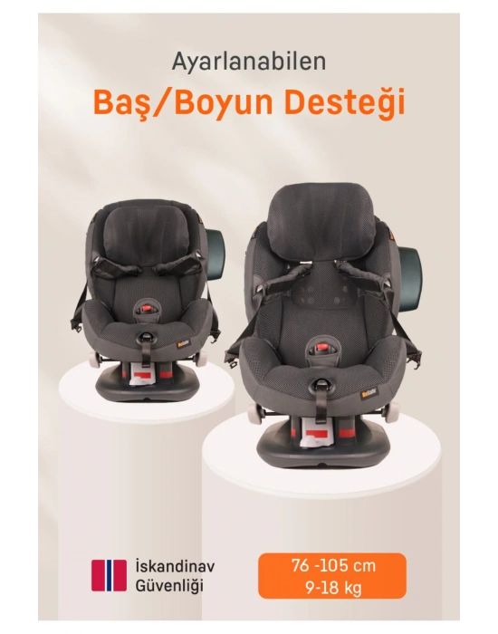 Izi Comfort X3 9-18 Kg Oto Koltuğu Metallic Melange