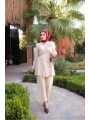 ÇİÇEK BROŞLU İKİLİ TAKIM PANTOLON TUNİK