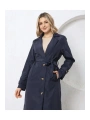 ASTARLI KUŞAKLI UZUN TRENÇKOT