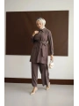 Meyra Kuşaklı Şık Takım - Kahverengi