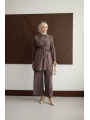 Meyra Kuşaklı Şık Takım - Kahverengi