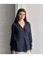 Kemer Detaylı Gömlek - Lacivert
