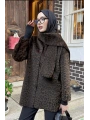 Atkılı Leopar Desen Ceket - Kahverengi