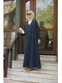 Boydan Çıtçıtlı Abaya - Lacivert