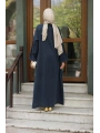 Boydan Çıtçıtlı Abaya - Lacivert