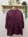 Büzgülü Bağcıklı Tunik - Bordo