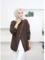 Fermuarlı Viral Sweat - Kahverengi