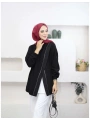 Fermuarlı Viral Sweat - Siyah