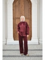 Garni Detaylı Bağcıklı Takım - Bordo