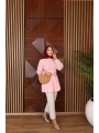 Geniş Kemerli Poplin Gömlek - Pembe