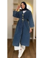 Gold İğne Kapamalı Açık Kot Kimono