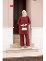İpek Ten.sel Pantolonlu Takım - Bordo