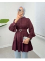 Kemerli Beli Lastikli Tunik