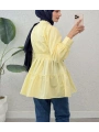 Kemerli Beli Lastikli Tunik - Sarı