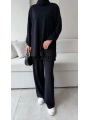 Kol Düğme Detaylı Takım - Siyah