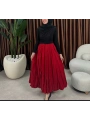 Kraş Yazlık Etek -Kırmızı