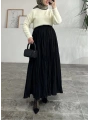 Kraş Yazlık Etek - Siyah