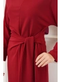 KUŞAK BAĞLAMALI KREP ELBİSE (135cm)