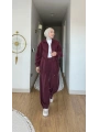 Lara Tensel Kumaş Comfort Tesettür Takım | Bordo