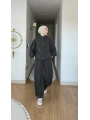 Lara Tensel Kumaş Comfort Tesettür Takım | Antrasit