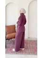 Lavin Fermuarlı İkili Takım - Mürdüm